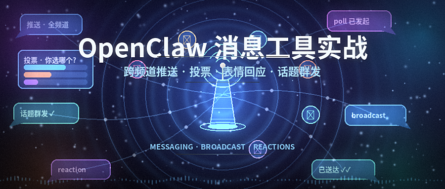 OpenClaw 消息工具实战:跨频道推送、投票、表情回应与话题群发